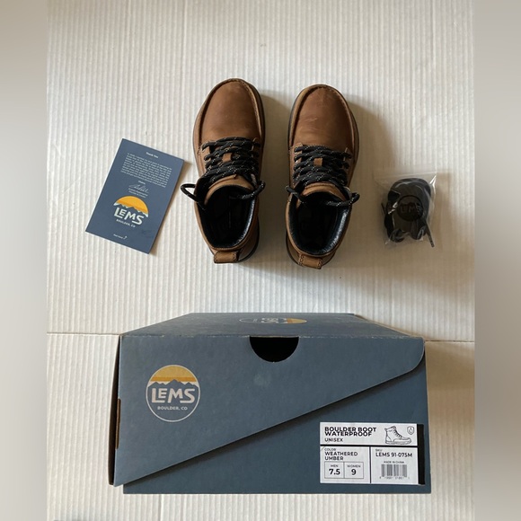 Lems Waterproof Leather Boulder Boot Weathered Unisex Umber Size 9 - Picture 6 of 16